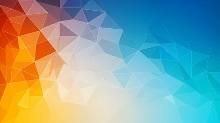 Obraz premium Abstract Vibrant Geometric Background With Triangular Polygonal Pattern In Shades Of Orange And Blue With Crystal Facet Design