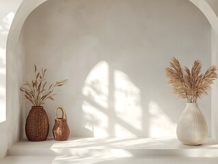 Minimalist Greek Villa with Soft Natural Lighting and Geometric Windows