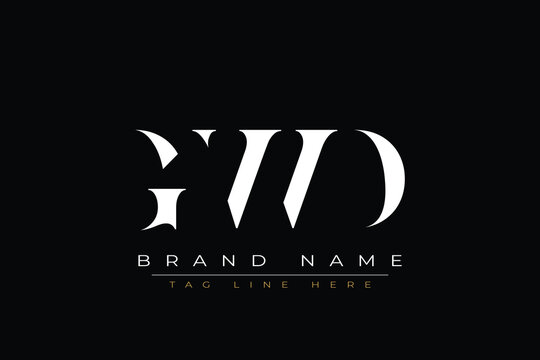 GWD abstract letter logo design. This logo is designed by three abstract letters.