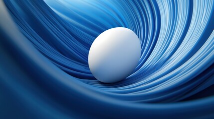 Fototapeta premium Abstract sphere in swirling blue fabric. Possible stock photo use