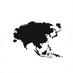 china map silhouette icon on a white background, simple design,