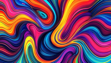 Obraz premium Vibrant abstract composition of swirling multicolored lines