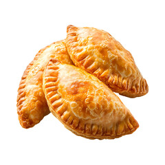 Three Chicken Eme Curry Puffs Isolated on Transparent Background