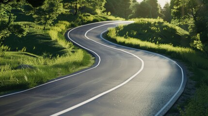 Fototapeta premium Unique Winding Road Timeline Concept: Unraveling a Captivating Narrative