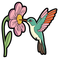 Obraz premium hummingbird and flower