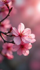 Obraz premium Soft blush pink spring leaves, vibrant and fresh , beautiful, botanical, macro