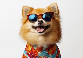 Happy Pomeranian in Sunglasses