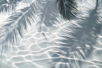 Palm Frond Shadows on Rippled Water Surface