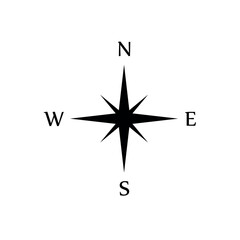compass icon on white background	