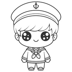 Boy wearing sailor suit, for coloring