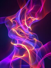 Obraz premium neon accents or glowing effects in the fluid abstract designs to make them more dynamic
