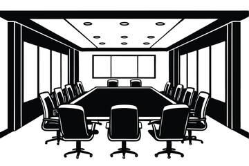 meeting room silhouette vector