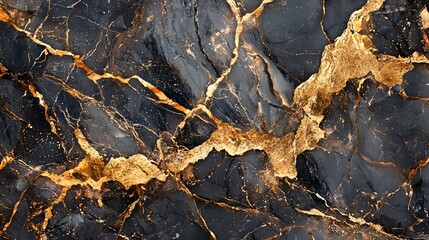 Luxurious Golden Marble Texture with Reflective Metallic Veins