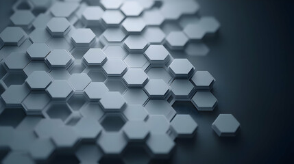 Abstract Background With White Hexagonal Pattern On A Dark Gray Surface With Dramatic Lighting And Depth Of Field