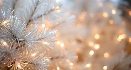 Silver tinsel and warm white fairy lights sparkling together. Soft, elegant, and full of holiday spirit