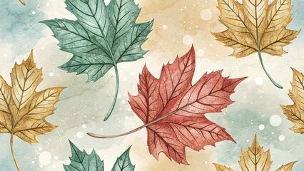 Rustic Watercolor Leaf Nursery Wallpaper Bokeh