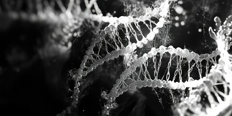 An artistic microscopic image of a complex, hexagonal molecular structure reminiscent of the cosmos.