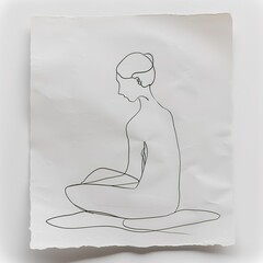 A woman is sitting on a cushion with her legs crossed