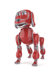 cyber dog cartoon in a white background