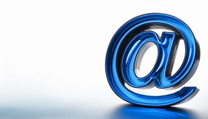 블루 네온 스타일의 '@' 기호가 빛나는 배경화면