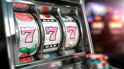 A close up photograph of a casino slot machine game