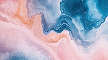 Obraz premium The Harmonious Swirls of Earth and Sky: An Abstract Exploration of Warm Hues and Fluid Forms in a Contemporary Palette