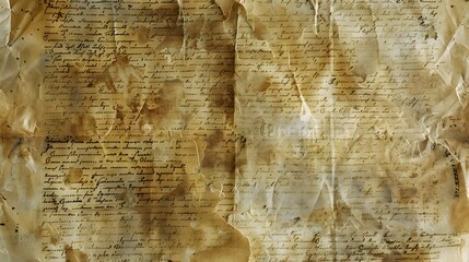 Aged Medieval Parchment Texture with Worn Cracks and Faded Handwritten Script Perfect for Historical Documents