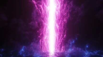 Neon Portal Through Mystic Clouds