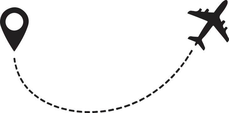 Airplane Route Map Silhouette