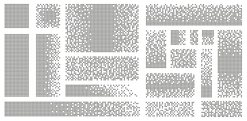 Disintegration pixel effect illustration. Vector rectangle elements