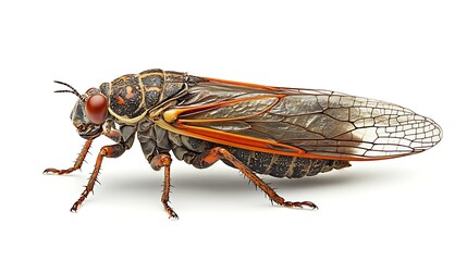 Close-up action shot of a bug on a white background insect macro photography studio setting detailed view