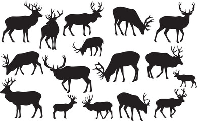Wapiti Deer Silhouettes