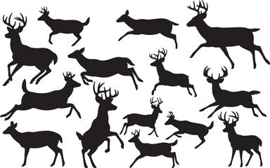 White-tailed Deer Silhouettes