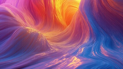 Abstract Colorful Waves in Fluid Motion Design for Digital Background