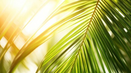 Obraz premium Radiant Palm Fronds Glisten In The Warm Sunlight