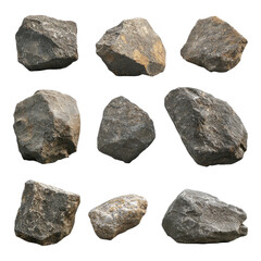 Fototapeta premium A collection of various rocks showcasing different shapes, textures, and colors.