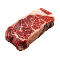 Fototapeta premium Fresh marbled beef steak with rich red color and visible fat