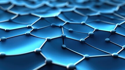 Obraz premium Abstract Blue Network Nodes 3D Render