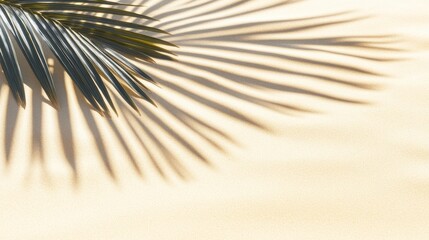 Obraz premium Shadowed Palm Leaves Creating Texture Over Smooth Sand