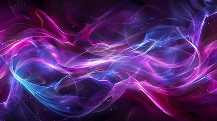 Mesmerizing Neon Wave Abstract with Flowing Vibrant Curves and Electric Hues