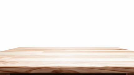 Empty Light Brown Rustic Wooden Table Top Isolated On White Background For Product Display Or Presentation Template