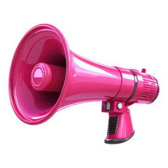 A vibrant pink megaphone designed for amplifying sound in various settings.