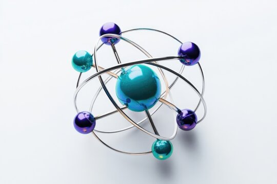 Photograph of a single atom with purple, - Powered by Adobe