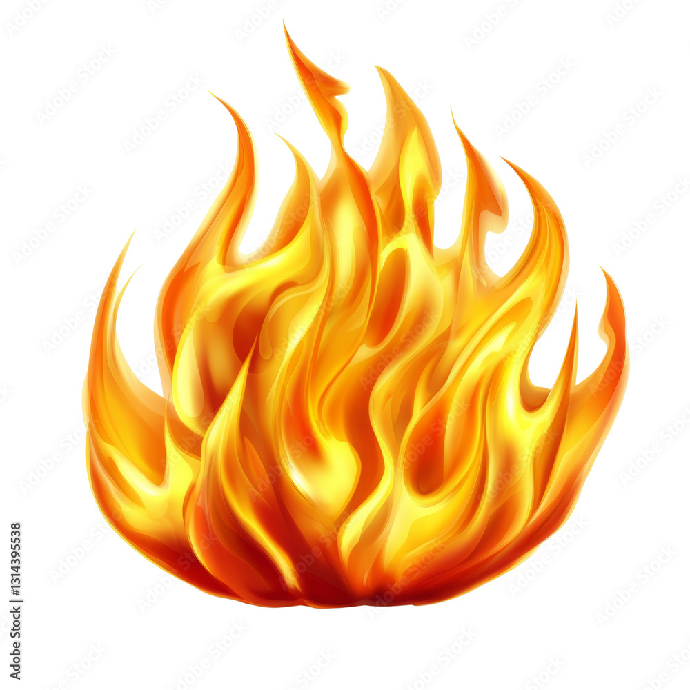 Aufkleber Flames in vibrant orange and yellow colors, creating dynamic fire effect. design showcases movement and energy of fire, perfect for various creative projects