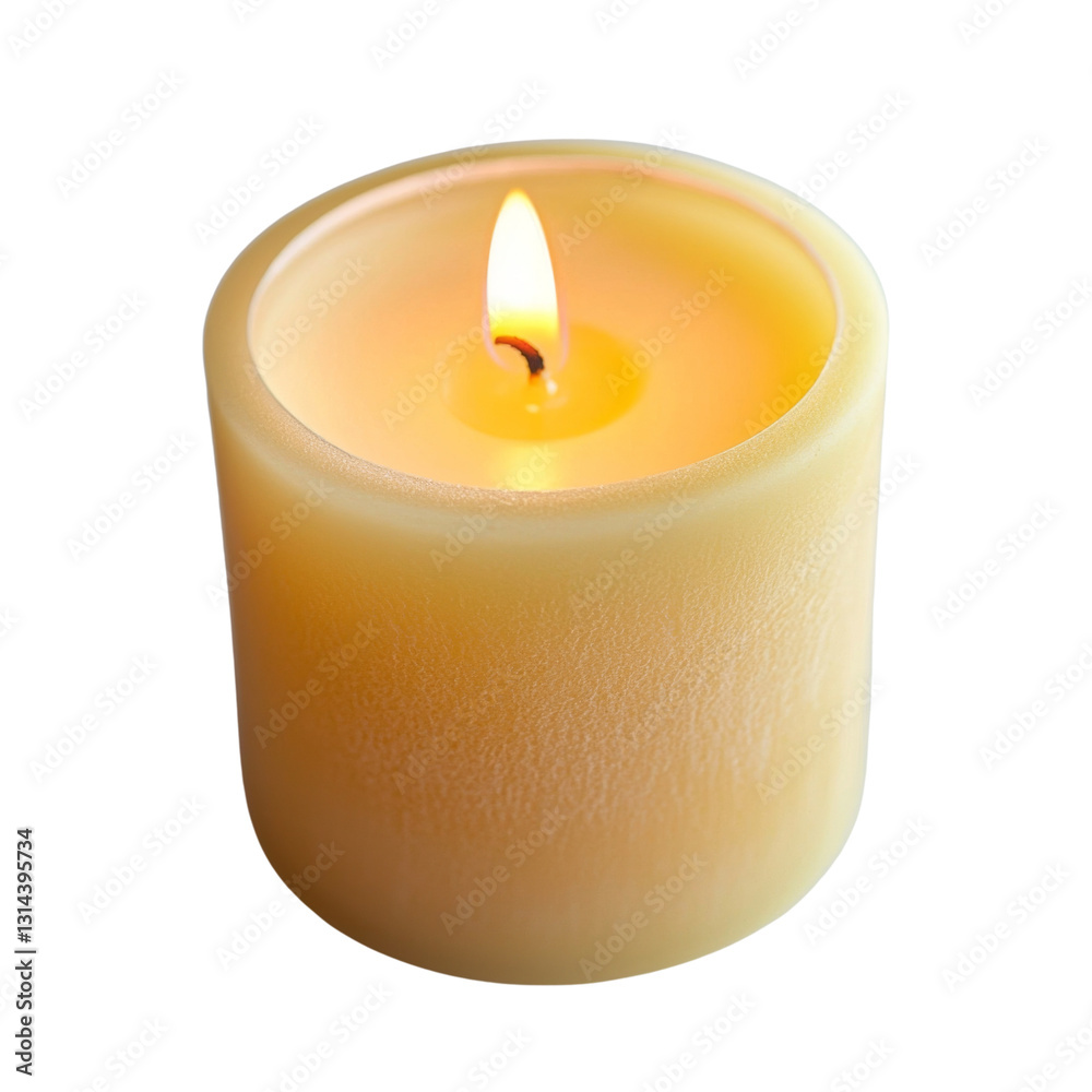 Poster warm, glowing candle with soft yellow hue, creating calming ambiance. perfect for relaxation and enh