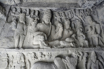  Ellora Caves in Maharashtra India, which is a UNESCO World Heritage Site, are the world's largest...