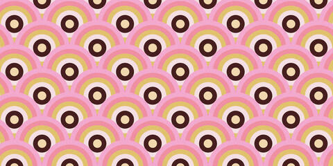 Retro Circles Pattern, Grainy Texture, Vibrant Groovy Background with Circles, Aesthetic, Abstract, Simple, Vintage Colorful Pattern