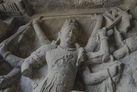  Ellora Caves in Maharashtra India, which is a UNESCO World Heritage Site, are the world's largest monolithic excavation of 34 Hindu, Buddhist and Jain temples carved into a basalt cliff. 
