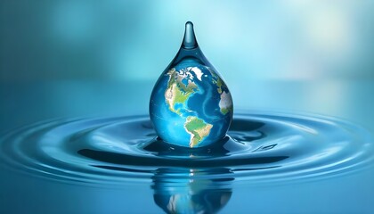 A single drop of water reflecting the entire world