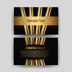 Gold, black, business card design; template, elegant background